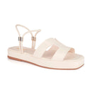 Sandália Feminina Flat Rasteira H Delicada Chinelo Brilho Flatform Moda Conforto