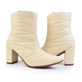 Bota Feminina Bico Fino Salto Alto Fashion Confortável Bordado Delicada Original