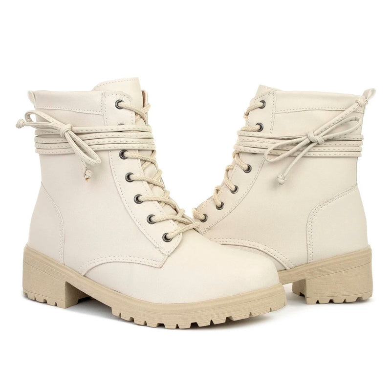 Coturno Feminino Bota Tratorada Salto Baixo Confortável