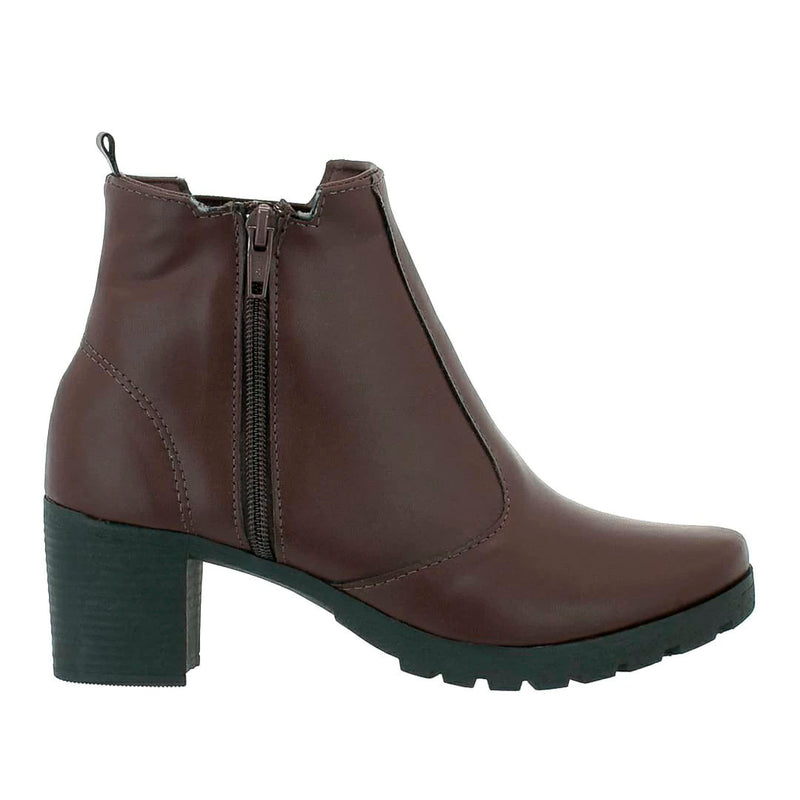 Bota Feminina Coturno Cano Curto Salto Medio Grosso
