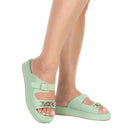 Sandália Birken Flat Slide Flatform Feminina Corrente Delicada Estilo Moda Conforto