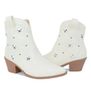 Bota Texana Feminina Western Cano Curto Salto Médio Estrelas