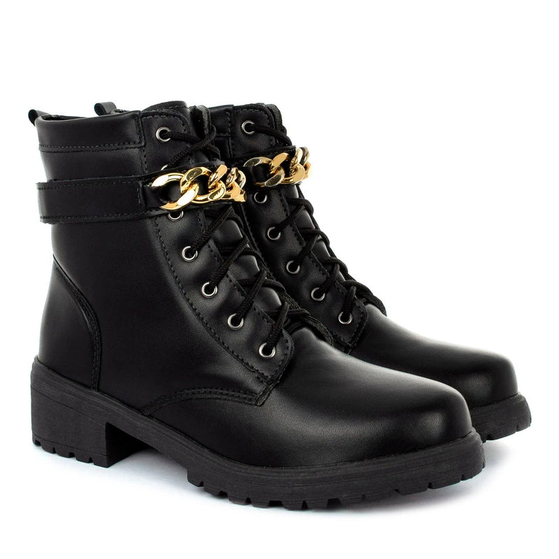 Coturno Feminino Bota Tratorada Salto Baixo Confortável