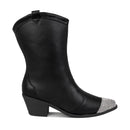 Bota Texana Feminina Western Cano Médio Salto Brilho Olzzy Original