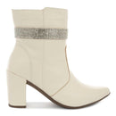 Bota Feminina bico fino salto fashion confortável com manta