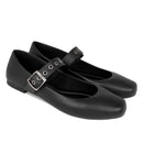 Sapatilha Feminina Bico Redondo Fivela Ilhós Bailarina Confortável Moda