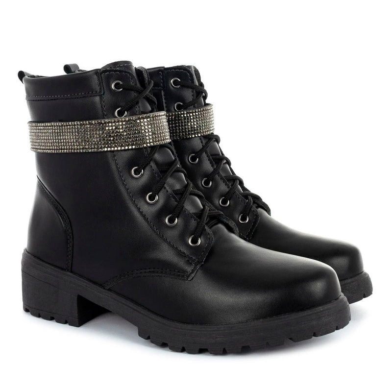 Coturno Feminino Bota Tratorada Salto Baixo Confortável