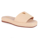 Sandália Tamanco Feminino Flat Chinelo Brilho Juta Confortável Flatform