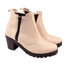 Bota Feminina Coturno Cano Curto Salto Medio Grosso