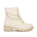 Coturno Feminino Bota Tratorada Salto Baixo Confortável