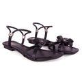 Sandália Rasteira Feminina Delicada Flor Brilho Chinelo Tiras Fina Casual Rasteirinha