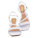 Sandália Feminina Salto Medio Grosso Tiras Saltinho Moda Blogueira Confortável Casual Conforto