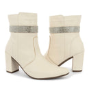 Bota Feminina bico fino salto fashion confortável com manta