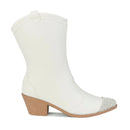 Bota Texana Feminina Western Cano Médio Salto Brilho Olzzy Original