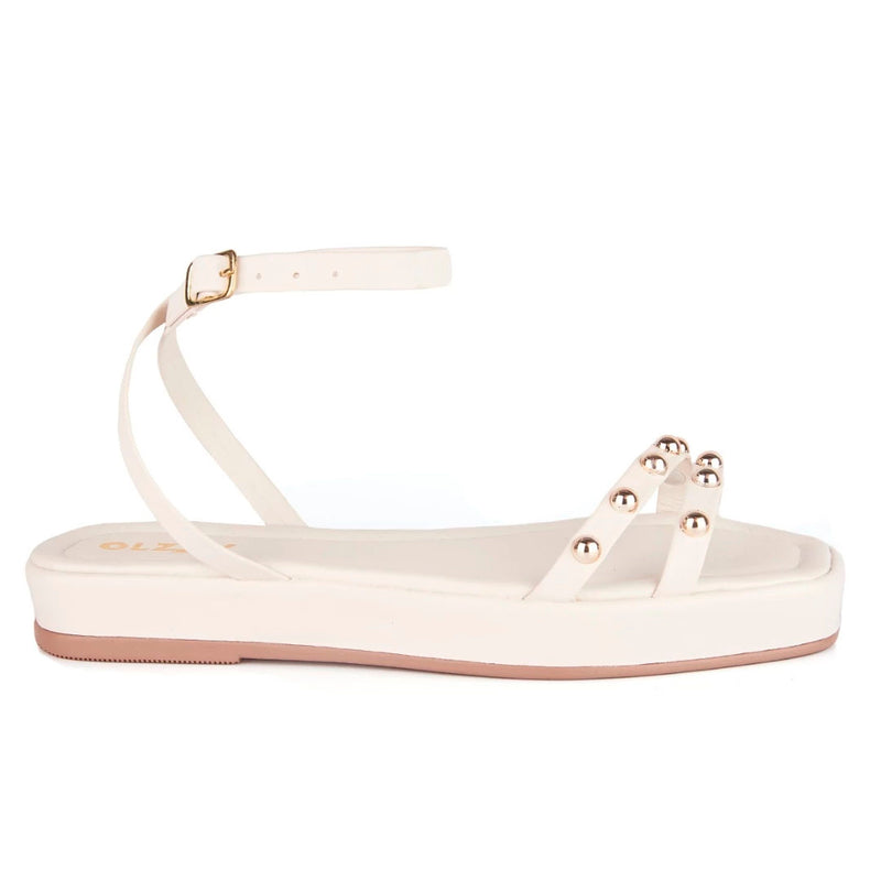 Sandália Feminina Flatform Delicada Rasteira Flat Moda Conforto Leve Brilho