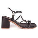 Sandália Feminina Brilho Strass Salto Alto Confortável Calce Fácil Festa Original Luxo Elegante