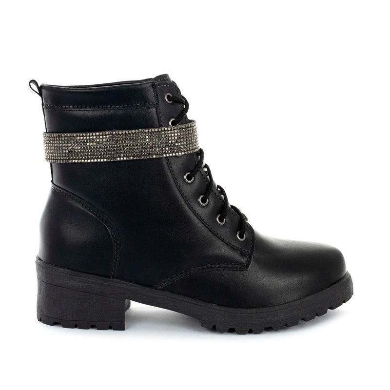 Coturno Feminino Bota Tratorada Salto Baixo Confortável