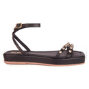 Sandália Feminina Flatform Delicada Rasteira Flat Moda Conforto Leve Brilho