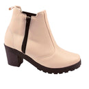 Bota Feminina Coturno Cano Curto Salto Medio Grosso