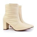 Bota Feminina Bico Fino Salto Alto Fashion Confortável Bordado Delicada Original