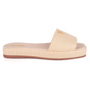 Sandália Tamanco Feminino Flat Chinelo Brilho Juta Confortável Flatform