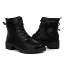 Coturno Feminino Bota Tratorada Salto Baixo Confortável