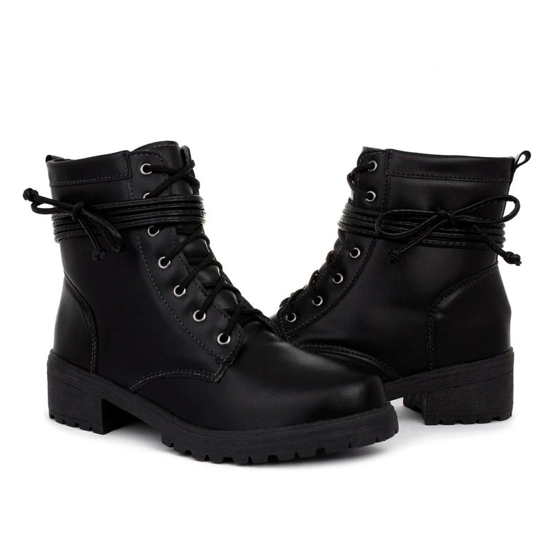 Coturno Feminino Bota Tratorada Salto Baixo Confortável