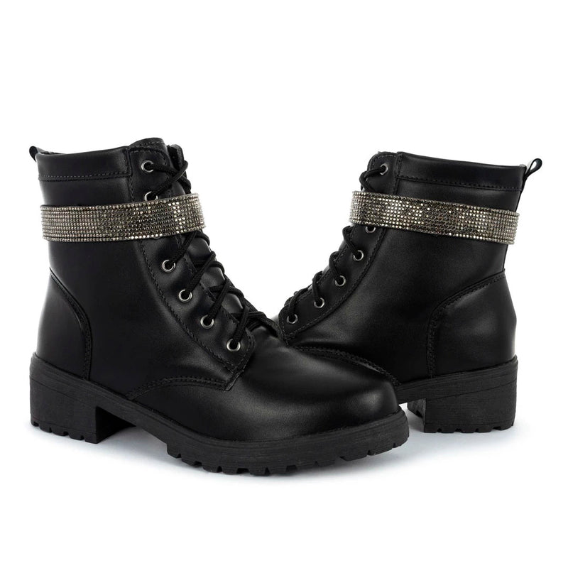 Coturno Feminino Bota Tratorada Salto Baixo Confortável