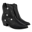Bota Texana Feminina Western Cano Curto Salto Médio Estrelas