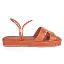 Sandália Feminina Flat Rasteira H Delicada Chinelo Brilho Flatform Moda Conforto