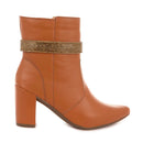 Bota Feminina bico fino salto fashion confortável com manta