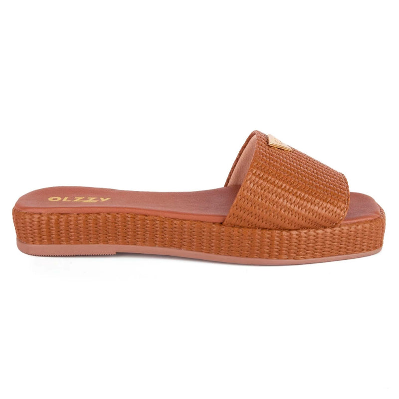 Sandália Tamanco Feminino Flat Chinelo Brilho Juta Confortável Flatform