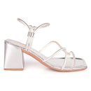 Sandália Feminina Brilho Strass Salto Alto Confortável Calce Fácil Festa Original Luxo Elegante