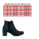 Bota Feminina Coturno Cano Curto Salto Medio Grosso