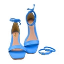 Sandália Feminina Amarração e Fivela Salto Médio Grosso Casual Básica Blogueira