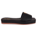 Sandália Tamanco Feminino Flat Chinelo Brilho Juta Confortável Flatform