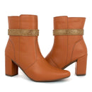 Bota Feminina bico fino salto fashion confortável com manta