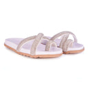 Birken Feminina Sandália Papete Flatform Strass Brilho Rasteirinha Confortável