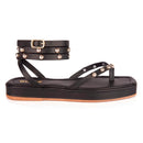 Sandália Flat Feminina De Dedo Tiras Brilho Rasteira De Dedinho Asa Delta Delicada Leve Confortável