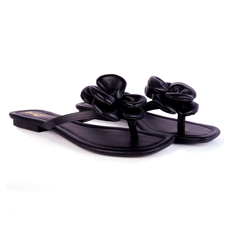 Rasteira Feminina Delicada Flor Brilho