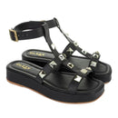 Sandália Feminina Birken Flat Slide Flatform Estilo Moda Brilho Conforto Pirâmides Olzzy