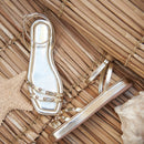 Sandália Feminina Flatform Delicada Rasteira Flat Moda Conforto Leve Brilho