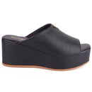 Tamanco Feminino Anabela Flatform Plataforma Detalhe Dourado Confortável Original Olzzy