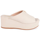Tamanco Feminino Anabela Flatform Plataforma Detalhe Dourado Confortável Original Olzzy